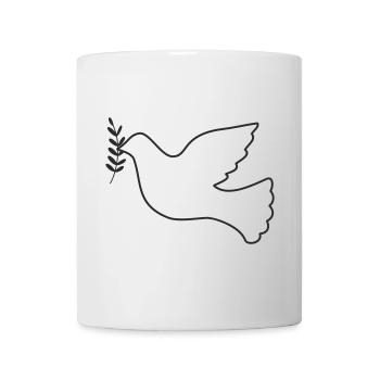 Friedenstaube mit Zweig - Tasse - Weiß - Vorne
