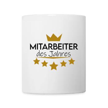 Mitarbeiter des Jahres - Tasse - Weiß - Vorne