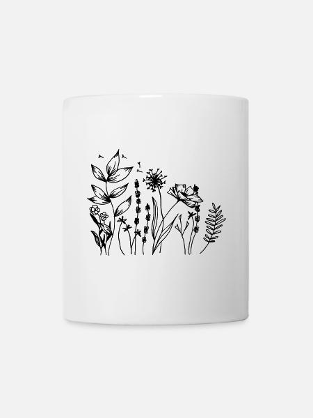 Wildblumen - Tasse - Weiß