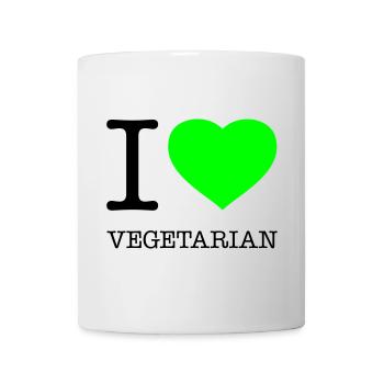 I LOVE VEGETARIAN Vegetarisch Vegetarier - Tasse - Weiß - Vorne