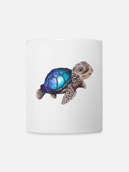 Sweet turtle with a galaxy | Space turtle - Mug - white