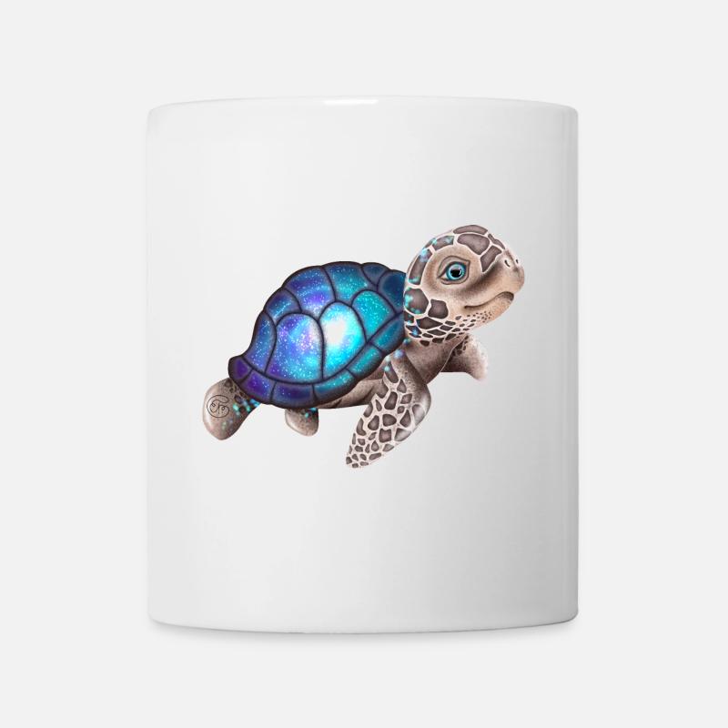 Schildkröte mit einer Galaxie - Tasse - Weiß