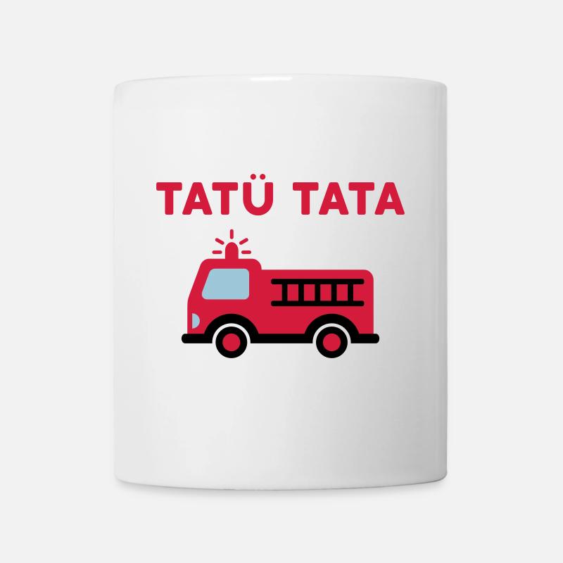 Tatü tata (Feuerwehrauto mit Leiter) - Tasse - Weiß