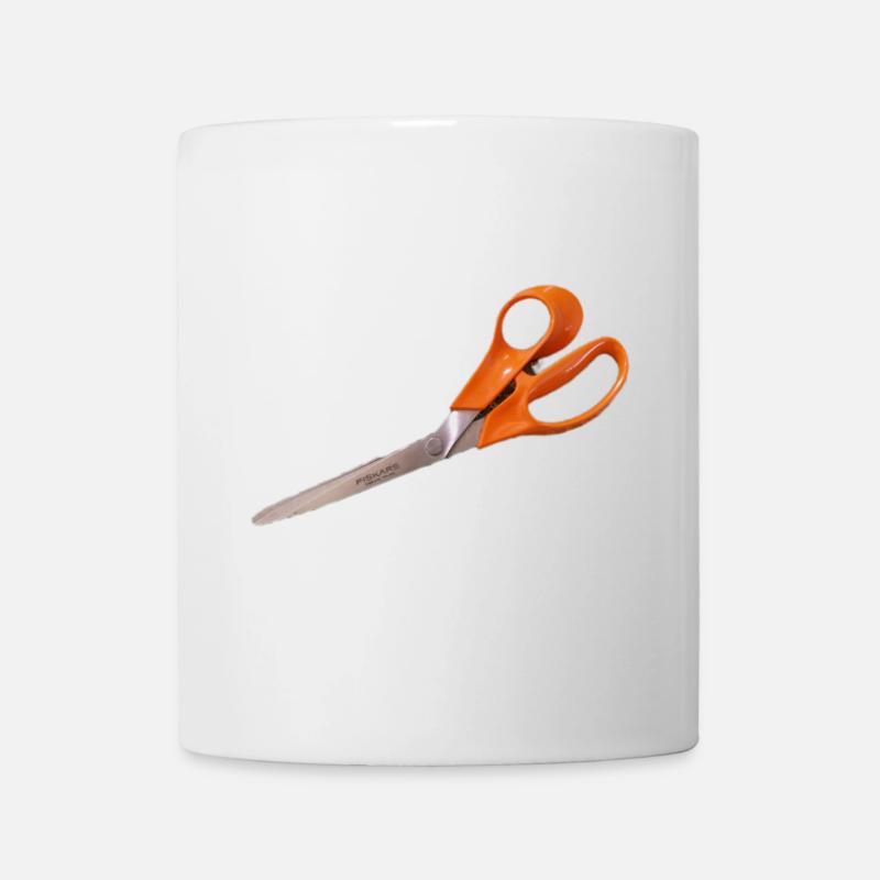 Orange Schere - Tasse - Weiß