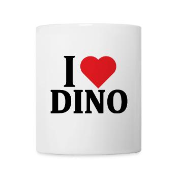 T-shirt I love Dino t-shirt gift idea - Mug - white - Front