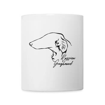 RUSSIAN GREYHOUND Profil Chiens Wilsigns - Mug blanc - blanc - Devant