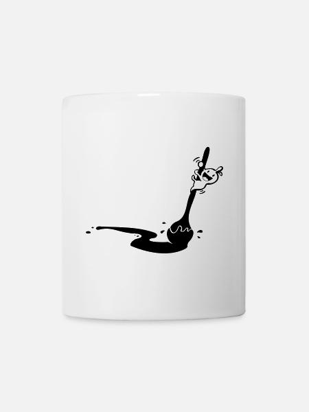 Koch Köchin. Lustiger Löffel. Kochlöffel Suppen - Tasse - Weiß