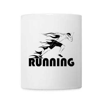 running runner symbol fire sprinter track and field athlete - Mug - white - Front