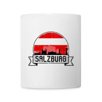 Salzburg Skyline Vintage Abzeichen - Tasse - Weiß - Vorne