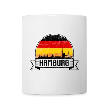 Dégradé du drapeau de la ligne d’horizon de Hambourg - Mug blanc - blanc - Devant