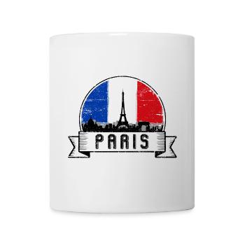 Paris Skyline Abzeichen Trikolore - Tasse - Weiß - Vorne