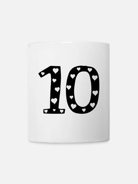 10 Geburtstag mit Herz - Tasse - Weiß