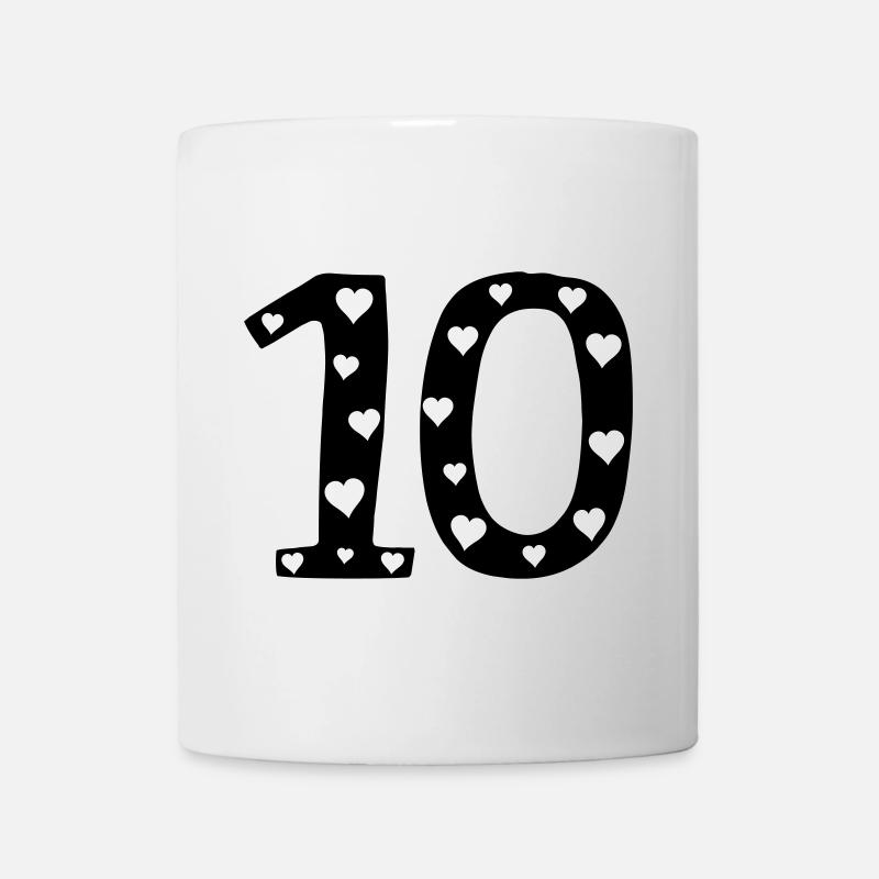 10 Geburtstag mit Herz - Tasse - Weiß