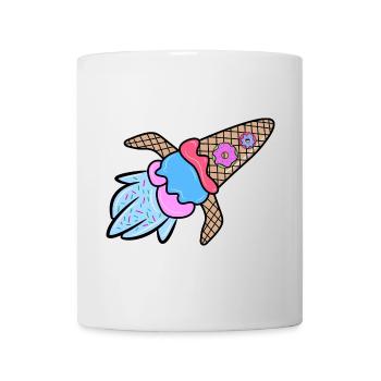 Eis Nachspeise Donut Süßigkeiten Lecker Naschen - Tasse - Weiß - Vorne