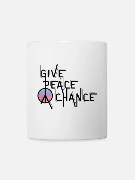 Frieden, Zitat, Tag des Friedens, Friedenszeichen - Tasse - Weiß