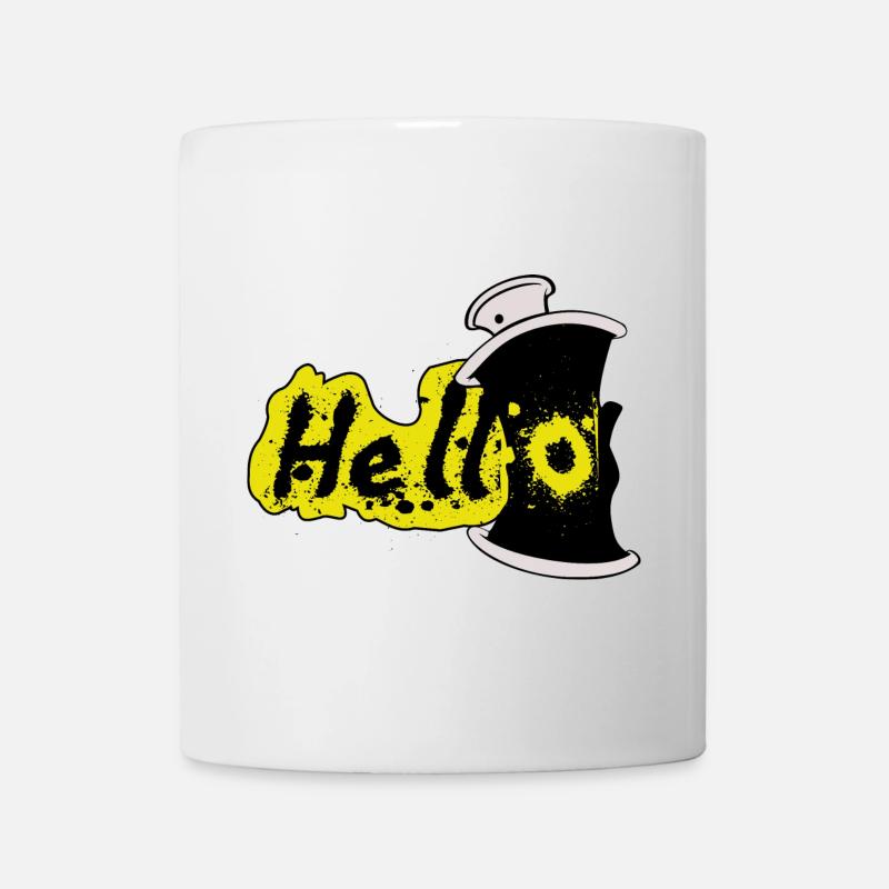 Hallo Spray Effekt - Tasse - Weiß