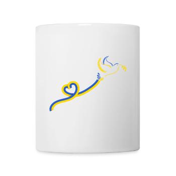 Colombe Ruban Bleu Jaune Paix - Mug blanc - blanc - Devant