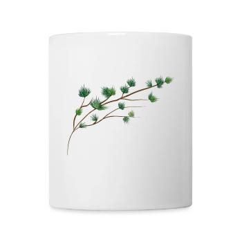 delicately filigree larch branch - Mug - white - Front