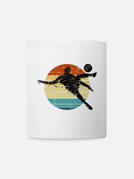 Retro Runner Sonnenuntergang Kreis - Tasse - Weiß