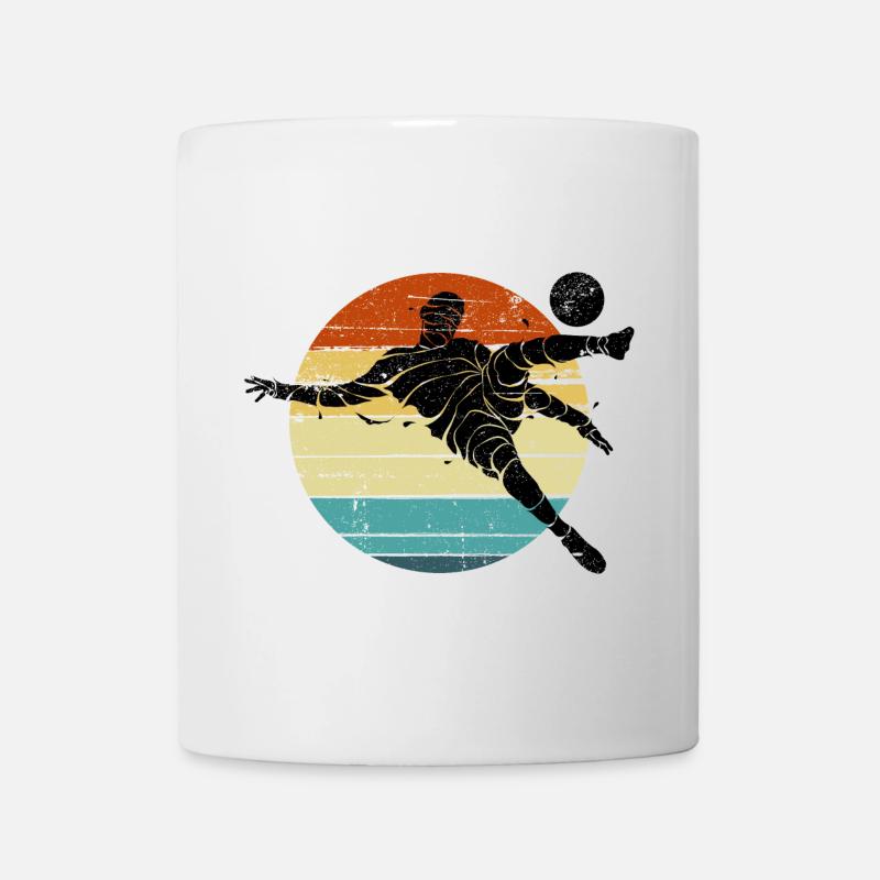Retro Runner Sonnenuntergang Kreis - Tasse - Weiß
