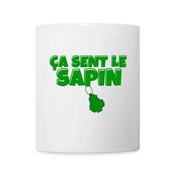 sapin, ça sent le sapin, Noël - Mug blanc - blanc - Devant