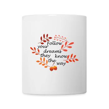 Autumn Leaves and Acorns Pattern - Mug - white - Front