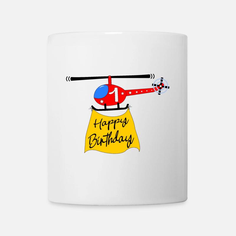 Hubschrauber Happy Birthday 1 - Tasse - Weiß