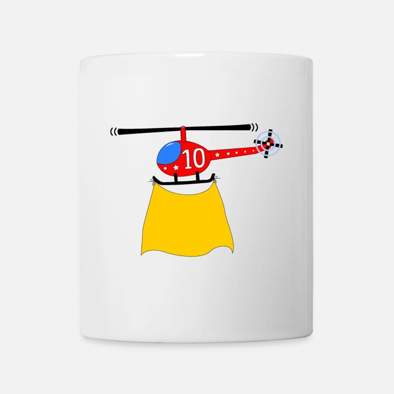 Hubschrauber Geburtstag 10 - Tasse - Weiß