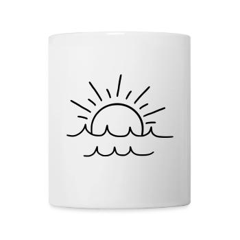 Soleil et vagues - Mug blanc - blanc - Devant