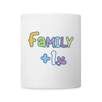 Familie Plus eins - Tasse - Weiß - Vorne