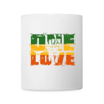 One Love Rastafari Banner - Tasse - Weiß - Vorne