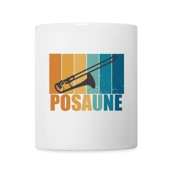 Posaune Vintage Musiker Instrument Geschenk - Tasse - Weiß - Vorne