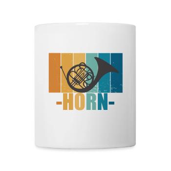 Horn Vintage Musiker Instrument Geschenk - Tasse - Weiß - Vorne