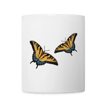 fotodruck schmetterlinge, schwalbenschwänze - Tasse - Weiß - Vorne