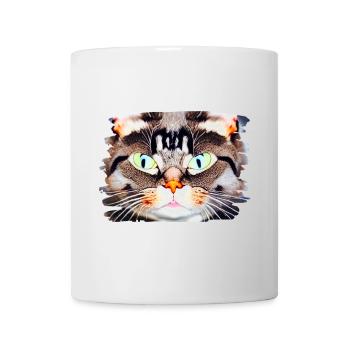 Portrait de chat néon - Mug blanc - blanc - Devant