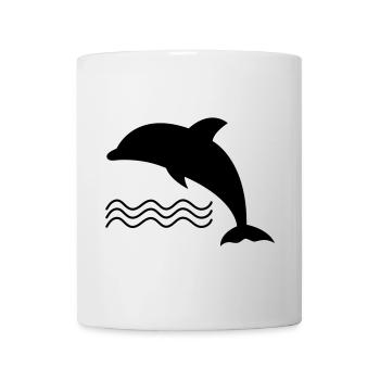 Delfin im Wasser als Vektor - Tasse - Weiß - Vorne