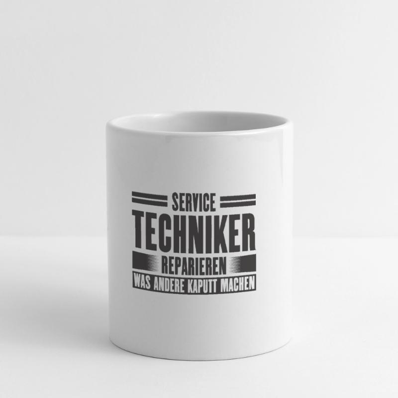 Service Technician Support Solution Slogan Service Mug blanc