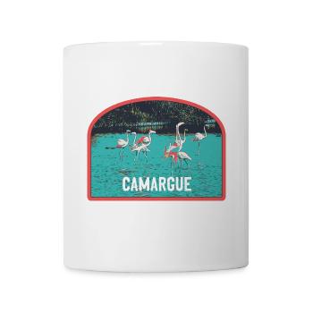 Flamands roses dans le Parc National de Camargue - Mug blanc - blanc - Devant