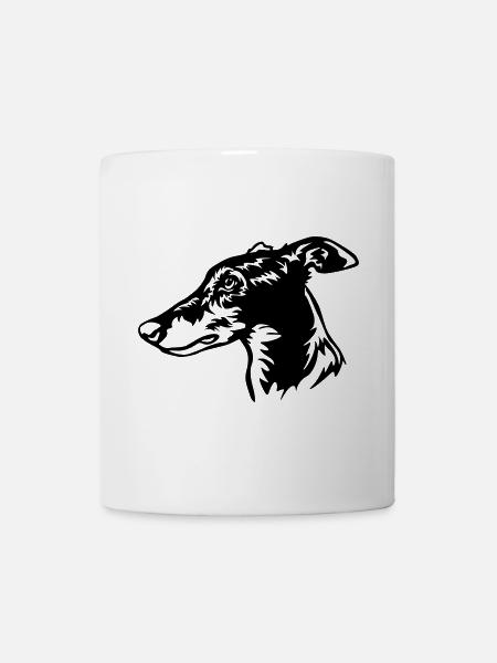 Greyhound Kopf - Tasse - Weiß