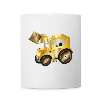 Chargeur frontal de tracteur dans les couleurs or pour les ventilateurs de tracteur - Mug blanc - blanc - Devant