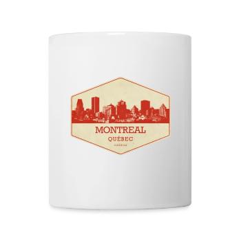 Sceau rétro de la Skyline de Montréal - Mug blanc - blanc - Devant