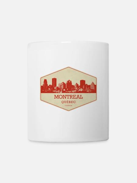 Sceau rétro de la Skyline de Montréal - Mug blanc - blanc