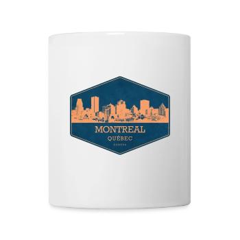 Montreal Skyline Retro Badge - Tasse - Weiß - Vorne