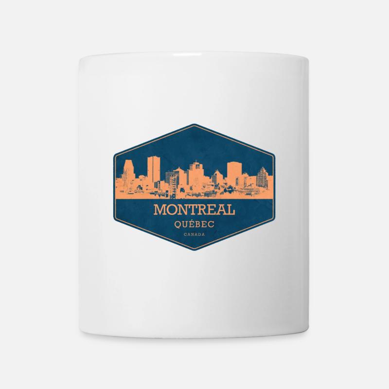 Montreal Skyline Retro Badge - Tasse - Weiß