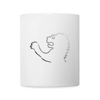 Löwenkopf METALLIC Kontur - Tasse - Weiß - Vorne