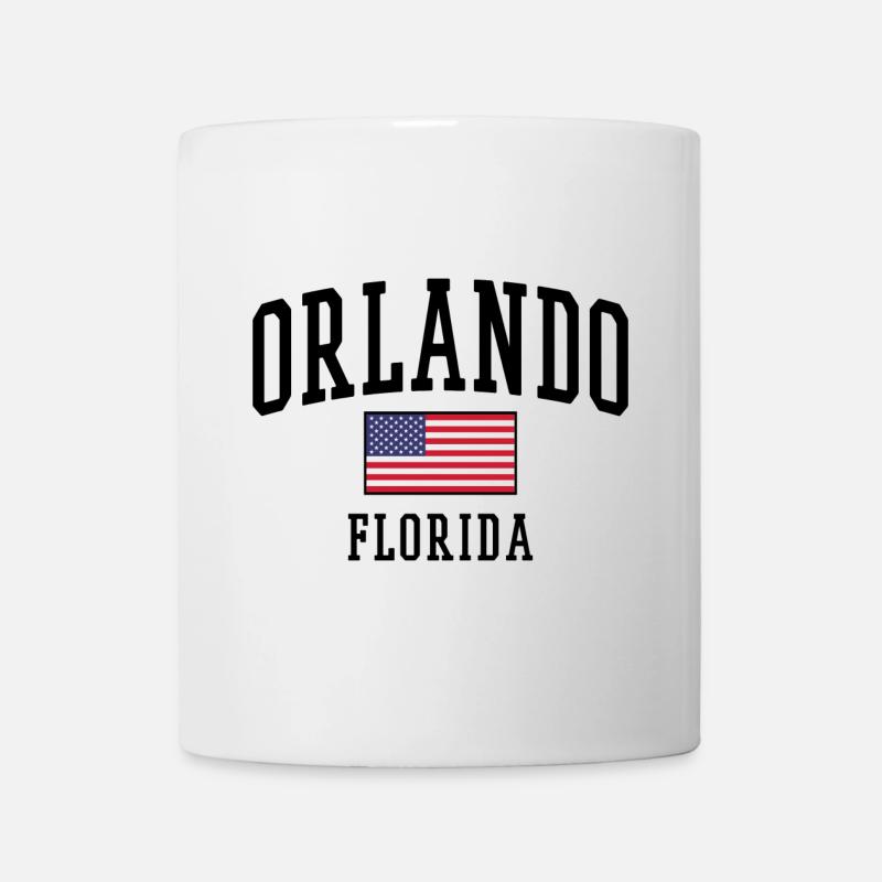 Orlando : Design en Floride avec drapeau américain - Mug blanc - blanc