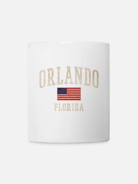 Design du drapeau vintage à Orlando, Floride, - Mug blanc - blanc