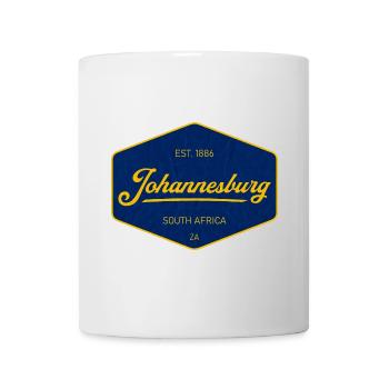 Johannesburg Vintage Sign Blau Gelb - Tasse - Weiß - Vorne