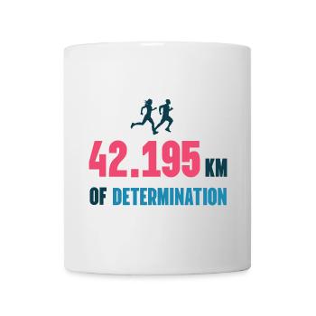 Marathon - 42,195 km Entschlossenheit - Tasse - Weiß - Vorne
