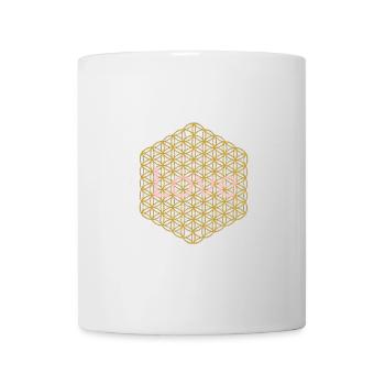 Flower of Life - 5th Dimension - gold - love - Mug - white - Front